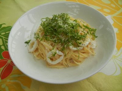 イカの明太子クリームパスタ