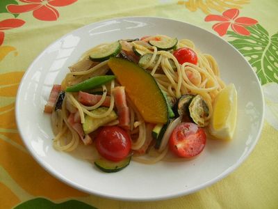 夏野菜のペペロンチーノ