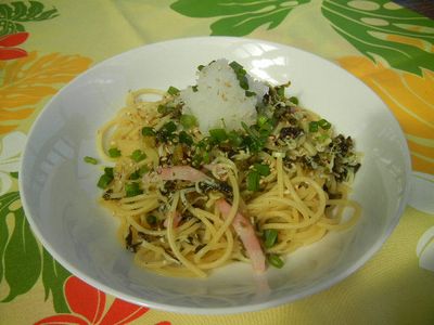 しらすと高菜の和風パスタ