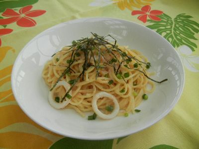 イカと明太子の和風パスタ