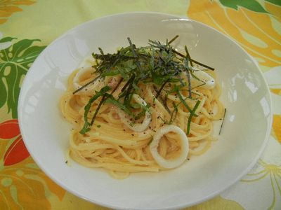 イカの明太子クリームパスタ